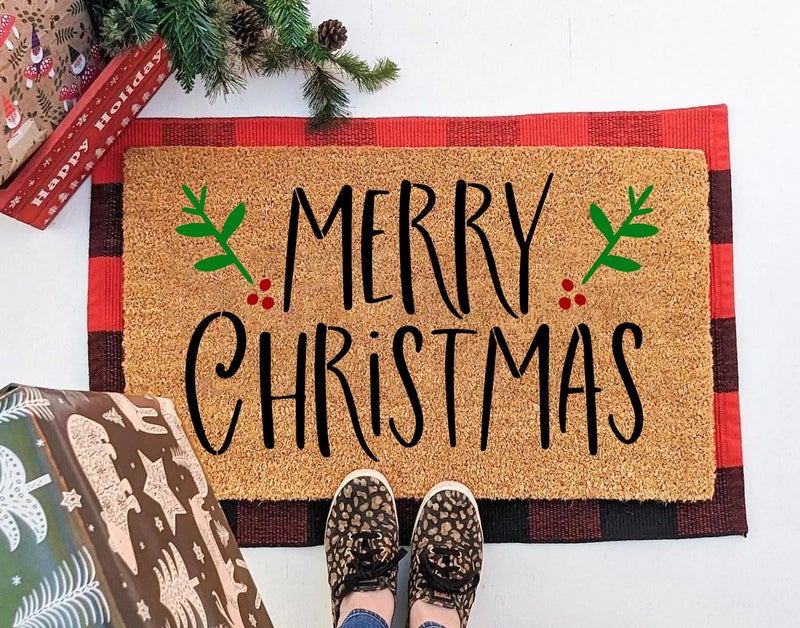 zosylley Christmas Stencils for Door Mats 23.6?Christmas Doormat Stencils for Crafts Reusable Holiday Stencil for Doormats Wood Fabrics Decor - Image 3